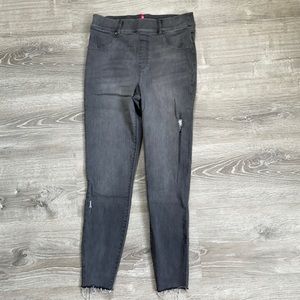 SPANX Distressed Faded Black Denim Leggings Jeans
